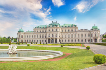 Obraz premium Beautiful view of the Belvedere Palace in Vienna, Austria