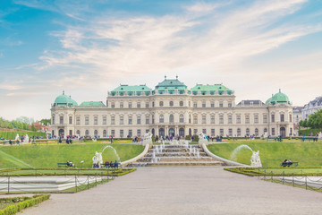 Obraz premium Beautiful view of the Belvedere Palace in Vienna, Austria