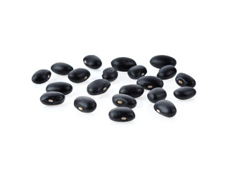 Black beans on white background