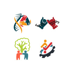 Commitment Teamwork Together Business Logo Illustration Vector