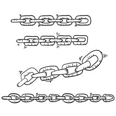 doodle chain collection illustration handdrawn cartoon style