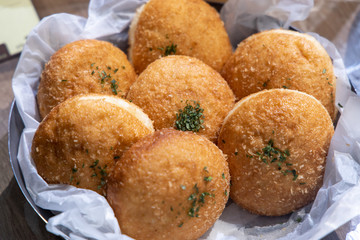 Korokke bread on the basket