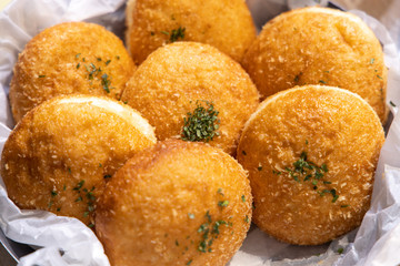 Korokke bread on the basket