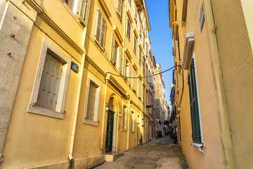 Narrow Street in Corfu, Greece
