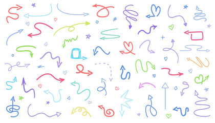 Colorful infographic elements isolated on white. Set of abstract arrows