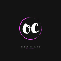 Obraz premium O C OC Initial logo template vector. Letter logo concept with background template.