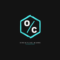 O C OC Initial logo template vector. Letter logo concept with background template.