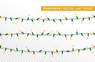 Christmas lights, Xmas decorations glowing color garlands.