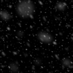 Falling white snow on transparent background