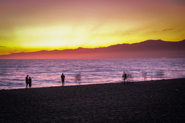Venice Beach Sunset with Motion Blur