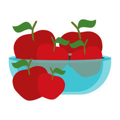 fresh apples fruits in glass bowl