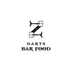 combination between darts and bar food and letter Z logo