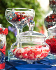 candy in glass dish