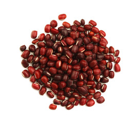 small of red bean on white background