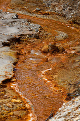 nature pollution from copper mine at lake Geamana, Romania