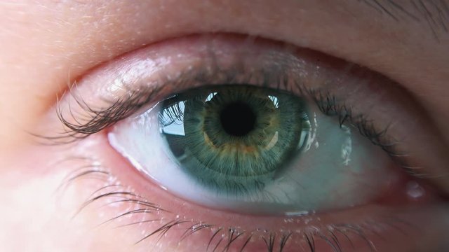 Close Shot of Beautiful Caucasian Female Eyeball