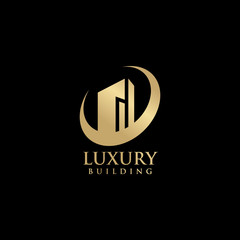 Luxury building logo design vector template