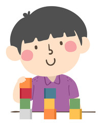 Kid Boy Compare Height Illustration