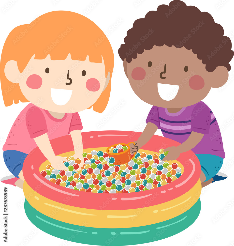 Canvas Prints kids sensory water beads illustration