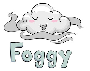 Mascot Cloud Foggy Illustration