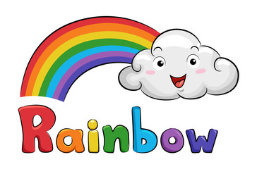 Mascot Cloud Rainbow Illustration