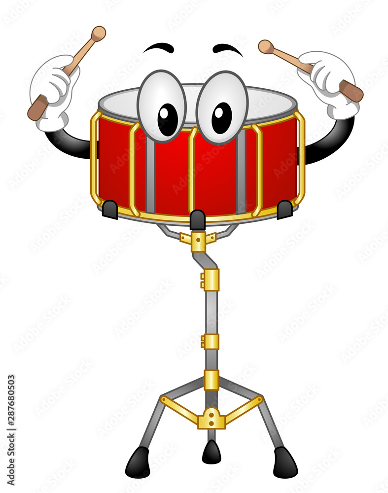 Poster Mascot Snare Drum Illustration