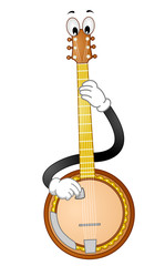 Mascot Banjo Play Illustration