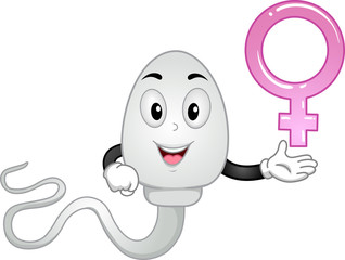 Mascot Sperm Female Illustration