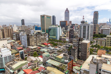 Naklejka premium Taipei city view from Ximen, Taipei city, Taiwan, Aug 23, 2019