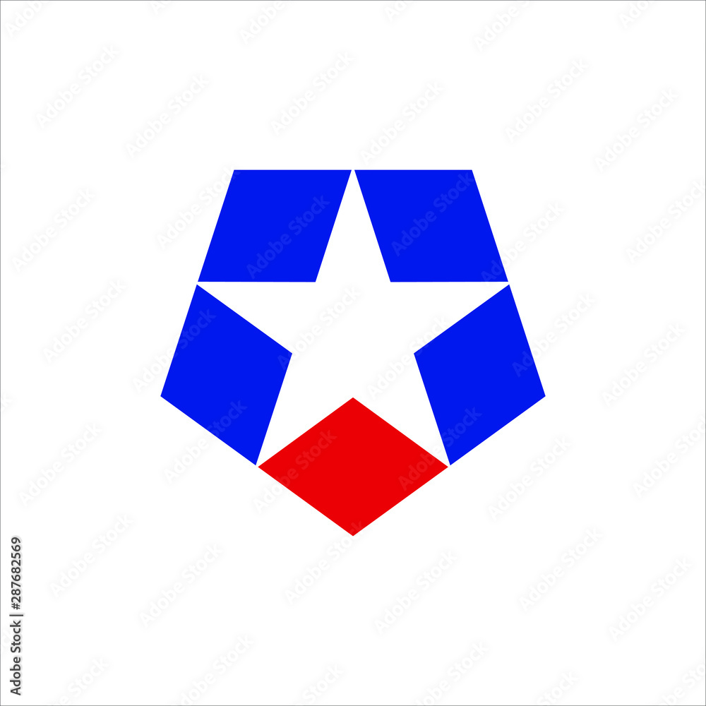 Wall mural star logo. pentagon symbol. icon vector.