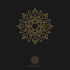 Elegant luxury photography logo design template. Lovely and Classic style. Vector illustration. - Vector