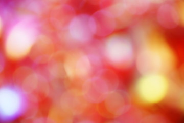 Blurred lights of red bokeh abstract color background