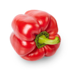 Bulgarian red pepper isolated on white background. Full depth of field.