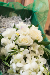 bouquet of white roses