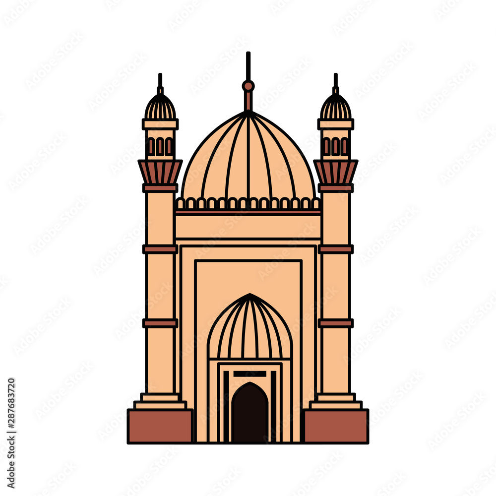 Poster badshahi mosque building palace icon