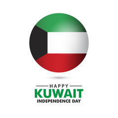 Obraz premium Happy Kuwait Independence Day Vector Template Design Illustration