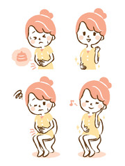 Illustration set about toilet trouble