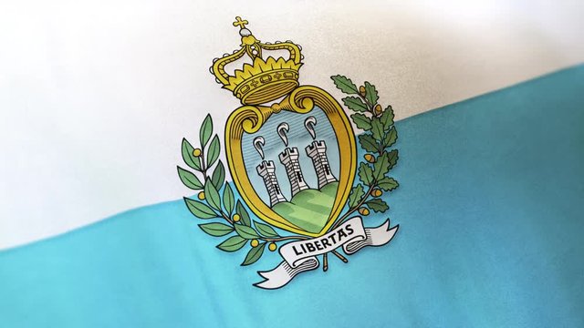 San Marino national flag seamlessly waving on realistic satin texture 29.97FPS