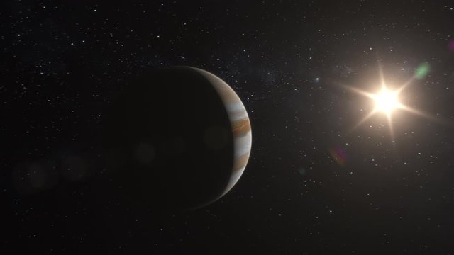 Realistic CGI Jupiter Planet Fly-By in 4k.