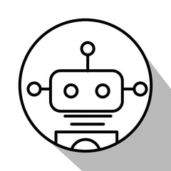 Artificial Intelligence in smartphones. AI logo. Isolated on white background. thin line.