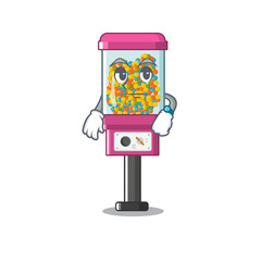 Waiting candy vending machine on the cartoon