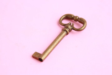 nice antique copper closet key