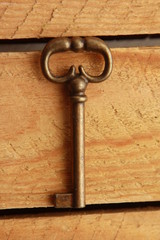 nice antique copper closet key