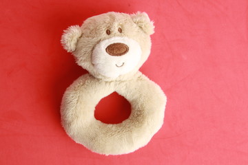 brown teddy bear rattle