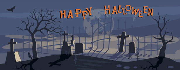 Happy halloween banner template. 