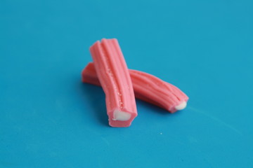 pink and white jelly licorice