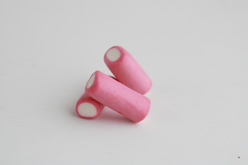 pink and white jelly licorice