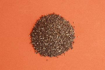 superfood chia seeds on colorful background