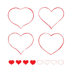 Heart. Hand drawn hearts vector illustration. Sketch drawing hearts. 