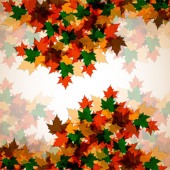 Fototapeta premium Autumn background of maple leaves. Colofrul image, vector illustration eps 10